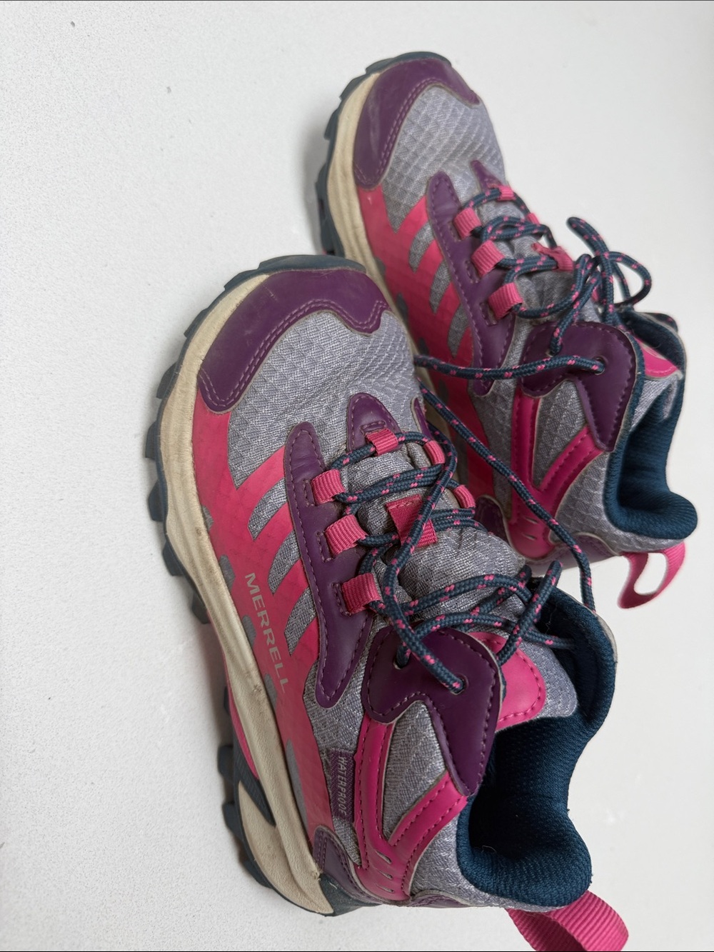 Merrell Kids Pink and Purple Trail Sneakers / hiking shoes